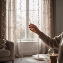 LED ljus hängande strängar 3,5 m Ljusregn Strömförsörjning 220 V EU-kontakt Transparent kabel Varm vit Trädgårdsdekoration för träd och pergola 2