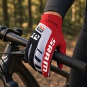 Tävling helhands cykel- och motorcykelhandskar med kardborreband vid handleden i röd färg för cykling och motorcykling 3
