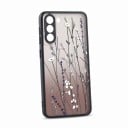 Skydd för Samsung Galaxy S24 med blommotiv Matt bakpanel Material PC och TPU Skyddande ram runt kameran Mobilfodral med tryck 7