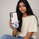 Skydd för Samsung Galaxy S25 med blommotiv Matt baksida Material PC och TPU Skyddande ram runt kameran Mobilfodral med tryck 15