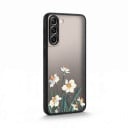 Skydd för Samsung Galaxy S25 med blommotiv Matt baksida Material PC och TPU Skyddande ram runt kameran Mobilfodral med tryck 16