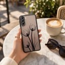 Skydd för Samsung Galaxy S25 Ultra med blommotiv Matt baksida Material PC och TPU Skyddande ram runt kameran Mobilskal med tryck 5