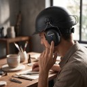 Elektroniska hörselskydd för hjälm med Bluetooth 5.3 Hörlurar med bullerdämpning SNR 30 dB Batteri 1100 mAh Plast ABS Svart För bygg 2