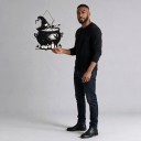 Halloweendekoration för dörrar Häxkittel med hatt 25 x 30 cm Platt 2D siluett Svart Dekorativ skylt Dekoration av ingången 4