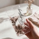 Stötsäkert transparent skydd för iPhone 17 Air Vintage liljemotiv med texten Forever young ram Skydd för telefonen varje dag 2