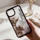 Stötsäker genomskinlig skyddsfodral för iPhone 17 Pro Max Vintage motiv av liljor med texten Forever young ram Skydd för telefonen varje dag 6