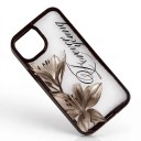 Stötsäker transparent skydd för iPhone 18 Pro Vintage motiv med liljor och texten Forever young ram Telefon skydd för varje dag 5