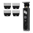 Hår- och skäggtrimmer med T-blad för män Batteri 400 mAh Drifttid 3 timmar Transparent kropp Svart Barbermaskin för konturer och kanter 3