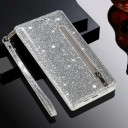 Klädesfodral för Samsung Galaxy S25 Ultra Glittrande yta Dragkedjefack och kortfack Handledsrem PU-läder Plånbok för mobil 5