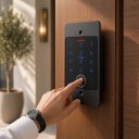Fingeravtrycksläsare och RFID-kort HF5-EM M70 Stöd för Tuya-app och Wi-Fi 115 x 70 mm Zinklegering 125 kHz IP66 Svart För dörrkontroll 5