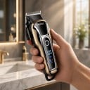 Professionell hårklippare för män LCD-display Effekt 5 W Drifttid 120 minuter Kammar 3 till 13 mm Svartguld Hårklippare med spak 6