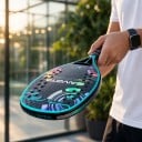 Racket för beach tennis med grov yta Längd 50 cm Tjocklek 22 mm Racketfodral Svart och turkos Beach tennis för avancerade Unisex 7