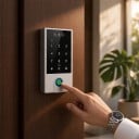 Wifi lås med kod, fingeravtryck och ansiktsigenkänning Tuya 132 x 70 x 23 mm RFID 125 kHz och 13,56 MHz Silver För dörrar 4