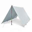 Vattentät camping tarp med fästen 3 x 3 m Tyg 15D med silikon- och PU-beläggning Grå Tält för camping och utomhus 8