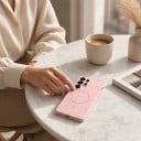 Skydd för Samsung Galaxy S25 Ultra med stöd för magnetisk laddning med skydd för kameran av polykarbonat och TPU Magnetiskt mobilskal 23