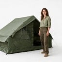 Rymlig uppblåsbar campingtält i husform 300 x 210 x 200 cm Med pump och bärväska Grön För camping och utflykter i naturen 6