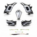 LED riktade lampor fram och bak med bakbromsljus, vattentåliga IP68, uppsättning 5 delar, ABS plast, klar, för Yamaha TMAX 530 2012–2016 1