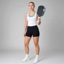 Pickleballracket av kolfiber med kinetisk ram Energilagring och kraftöverföring Tjocklek 16 mm Svart med blå kant För träning 3