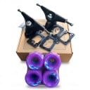 CX4 Truckar för skateboard 6,25 tum Med hjul och lager Set med brickor och skruvar Svarta truckar För byggnation och reparation av skateboard 2