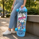 Skateboard med blå hjul och truckpads 76,2 cm 30 tum Antisklid yta och färggrafik Blå För stadskörning 4