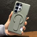 Plastskydd för Samsung Galaxy S24 med korthållare Silikonrörligt fingerfäste Stöd för magnetisk laddning 17
