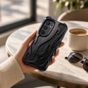 Fodral för Samsung Galaxy S24+ med 3D-mönster av lågor Plastskydd för mobil Telefonfodral med utskärning för kamera 10