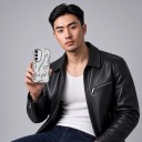 Baksidan av Samsung Galaxy S26 Ultra med ett plastiskt 3D-mönster av lågor Mobilskal med eldmotiv 14
