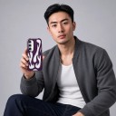 Baksidan av Samsung Galaxy S26 Ultra med ett plastiskt 3D-mönster av lågor Mobilskal med eldmotiv 21