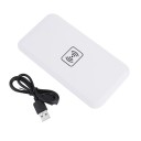 Trådlös laddningsplatta för telefoner med trådlös laddning Tunn platt design Utgång 5 V 1 A Ingång Micro USB Kabel i förpackningen 1