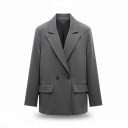 Damskåp dubbelknäppt Löst oversize snitt Spetsiga slag och fickor med slag Foder Polyester Elegant kavaj för arbete 2