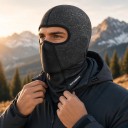 Vinter vindskyddande balaclava med ögonhål och plyschfoder för vandring och cykling universell storlek 6