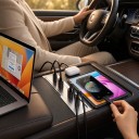 Laddningsdocka för Tesla Model Y Juniper 2025-2026 och Model 3 Highland 2024-2026 4 USB-C och USB upp till 65 W Silver i mittkonsolen 4