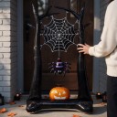Uppblåsbar ballong skrämmande träd med spindelnät Halloween dekoration 105 x 60 cm Folieballong Svart Spindel och pumpa Inredning 5
