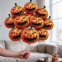 Sats med uppblåsbara pumpor 10 st Folieballonger i form av Halloweenpumpor Orange med grön stjälk Dekoration och utsmyckning för fest 2