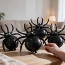 Set med uppblåsbara spöken 5 st Halloweendekoration 78 x 82 cm Stora folieballonger Svarta Dekoration för Halloweenfest och firande 2