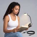 Baseus LED-lampa med klipp Steglös dimbar Touch USB-laddning Trådlös Grå Lampa för läsning av böcker och bärbar dator samt nattlampa 4