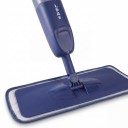 Mop avec pulvérisateur 500 ml Réservoir 3 Chiffons en microfibre Tige en aluminium 120 cm Tête pivotante 360° Bleu foncé Pour nettoyage humide et sec 9