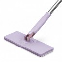 Mop plat pour essuie-tout et serviettes Tête rotative 360° 25 x 10 cm Poignée 118 cm Acier inoxydable et ABS Violet et blanc Pour sols, murs 3