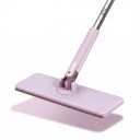 Mop plat pour essuie-tout et serviettes Tête rotative 360° 25 x 10 cm Poignée 118 cm Acier inoxydable et ABS Violet et blanc Pour sols, murs 6
