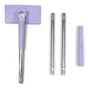 Mop mini portable avec échange automatique de serviettes en papier 90 cm Tête rotative 360° Violet Pour les sols et le plan de travail de cuisine 3