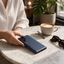 Fodral för Samsung Galaxy S24 S med kortfack Skydd med glidande ficka PC och TPU För betal- och ID-kort 9