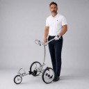 Elektrisk golfvagn med fjärrkontroll 24 V 2 x 200 W Räckvidd 20 km 110 x 65 x 92 cm Rostfritt stål Silver Farthållare och broms 3