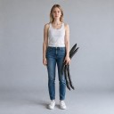 Tredelad skydd för ratt 37 till 39 cm med kolfiberdesign Mikrofiberläder Glänsande yta För rund och D-ratt till bil 5