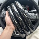 Tredelad skydd för ratt 37 till 39 cm med kolfiberdesign Mikrofiberläder Glänsande yta För rund och D-ratt till bil 8
