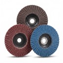Lamelösa sliprondeller 75 mm 3 st Hål 10 mm Kornstorlek 60 80 och 120 Brun Blå och Röd För mini vinkelslip för metall och trä 1