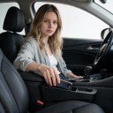 Organisatör för utrymmet mellan sätet och konsolen 2 st Kort version 27,5 cm med öppning för laddningskabel TPE Svart Förvaringslåda för bil 5