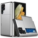 Fodral för Samsung Galaxy S26 Ultra med korthållare Skjutbar kortplats Dubbelskiktat skydd av PC och TPU Till mobil 7
