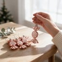 Juldekorationer i form av godisar Set om 6 st 9,5 x 4 cm Glänsande med glittrande spiral Med snöre Dekorationer till jul 6