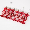 Juldekorationer i form av godisar Set om 6 st 9,5 x 4 cm Glänsande med glittrande spiral Med snöre Dekorationer till jul 8