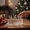 Julepynt til træet Tog Dampskib med teksten No. 9 Gennemsigtig med frostet skorsten Med ophæng Dekoration til jul 2